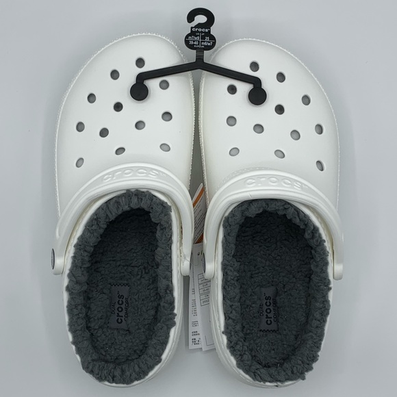 crocs classic lined clog white